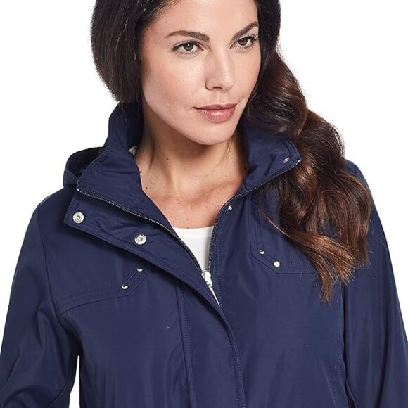 Weatherproof Jackets & Blazers - Weatherproof Womens Water Resistant Rain Jacket Detachable Hood Size L